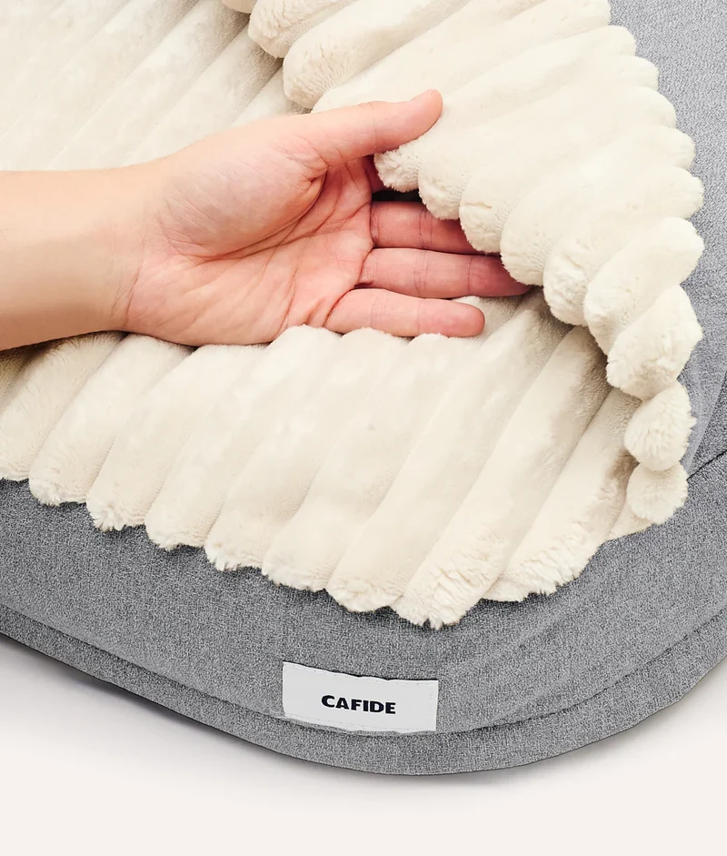 Hundebett mit Kapuze Grau