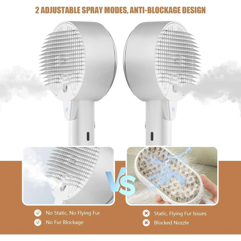 Escova para gatos 4-em-1 com Vapor