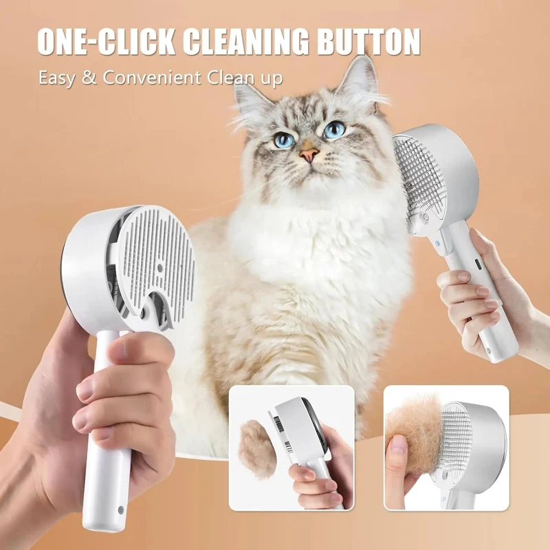 Escova para gatos 4-em-1 com Vapor