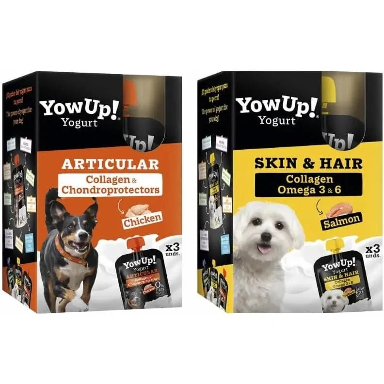 YowUp! Yogurt para cães: Snacks deliciosos naturais e saudáveis para o seu Pet (6 unidades) (3 frango + 3 salmão)