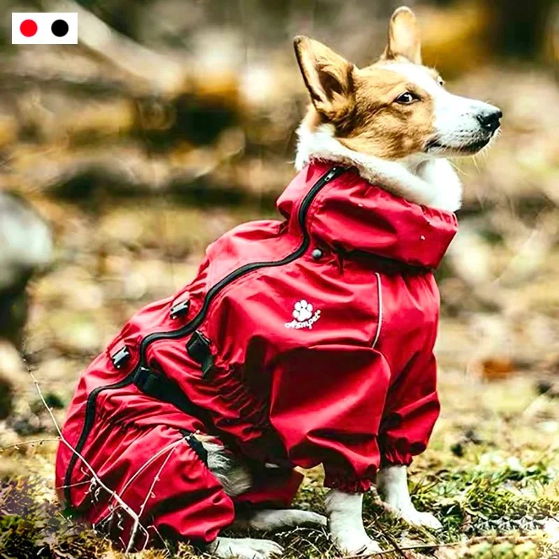 Blusão Quente e Impermeável para Cães muito Ativos na rua - com tiras refletoras