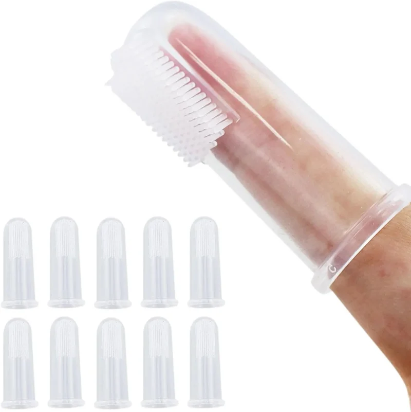 12 Dedeiras / Escova de dentes, suave, em silicone, para cães ou gatos