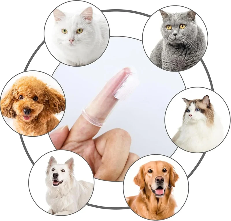 12 Dedeiras / Escova de dentes, suave, em silicone, para cães ou gatos
