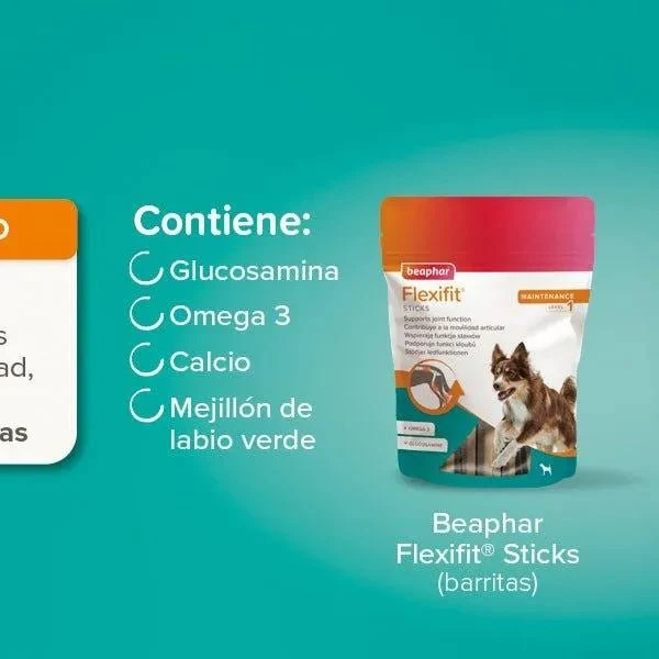 Beaphar Flexifit bits - Snack articular para gatos - sabor a peixe, ômega 3, glucosamina - 35 g