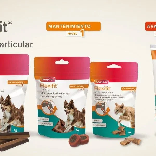Beaphar Flexifit bits - Snack articular para gatos - sabor a peixe, ômega 3, glucosamina - 35 g
