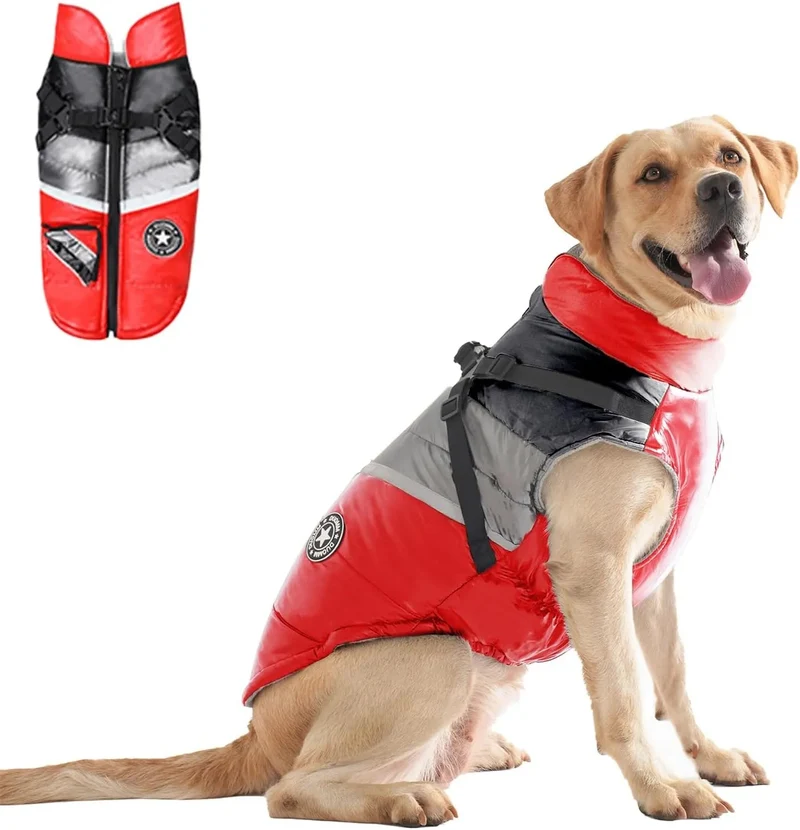 Casaco / Blusão para cão pequeno, médio ou grande, com arnês ajustável
