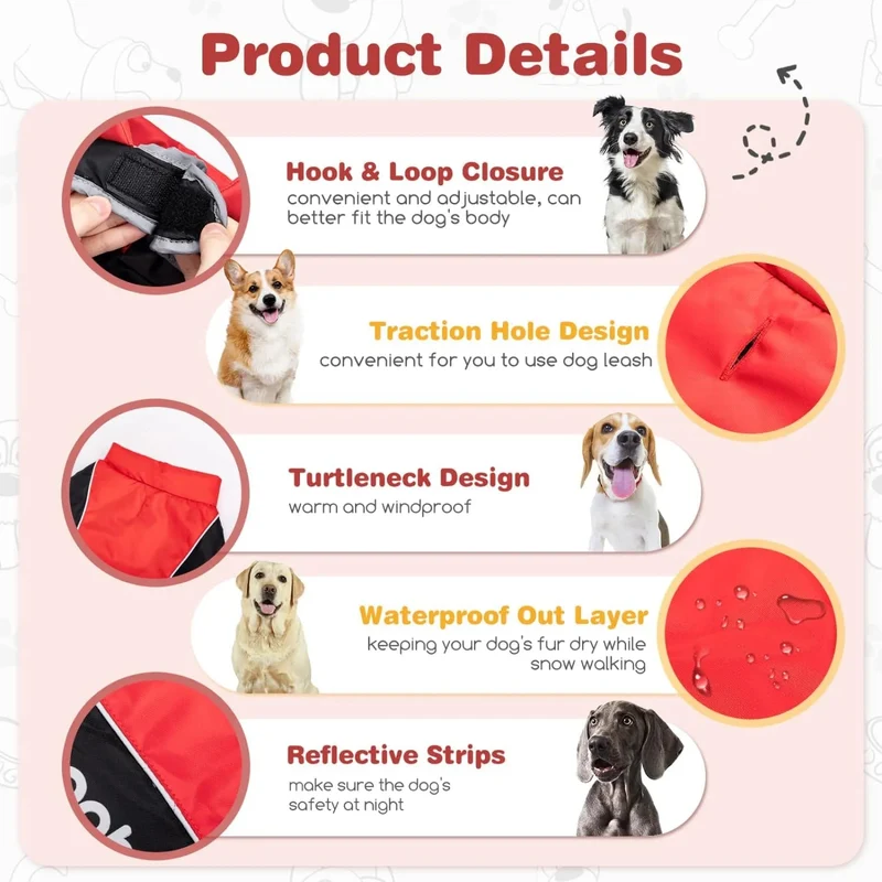 Casaco para cão, impermeável, casaco de outono / inverno para cães de qualquer porte