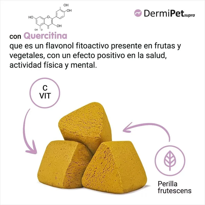 Dermipet Supra para Alergias e intolerâncias em gatos e cães - Botão Frutescens, Rihzoma Curcumae, Quercetina, vitamina C