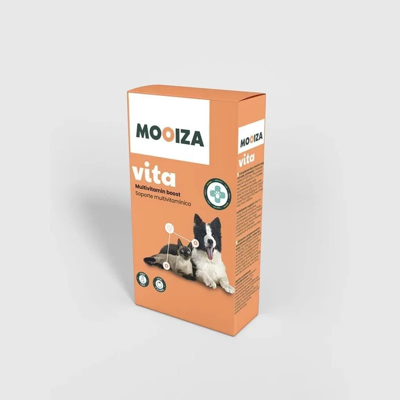 MOOIZA Vita - 21 multivitaminas e minerais para cães e gatos, aminoácidos, complexo vitamina B com vitamina A, C, D3 - zinco - iodo - cálcio - apoio imunitário - ossos