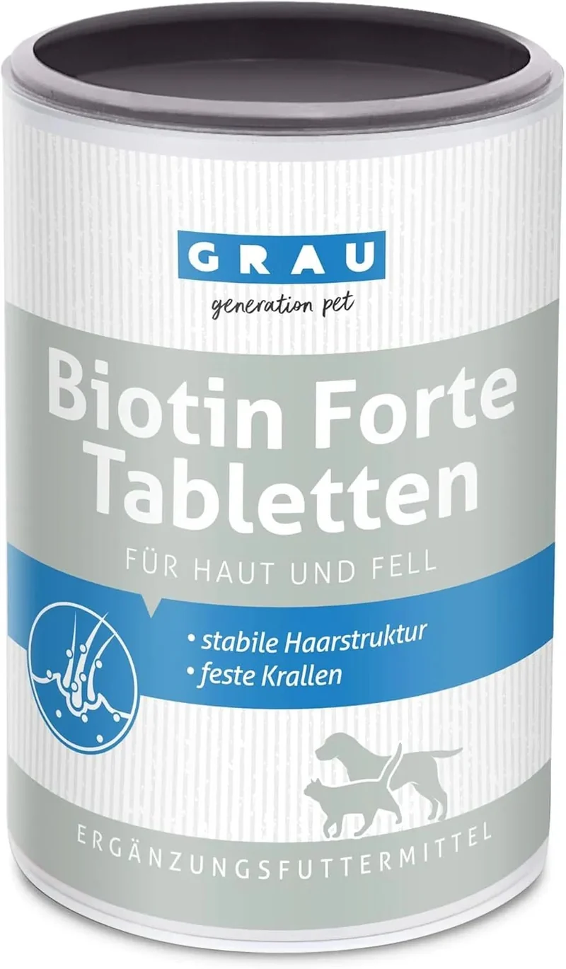 Biotin Forte, para cães e gatos, pêlo macio e unhas fortes, (1 x 400 unidades)