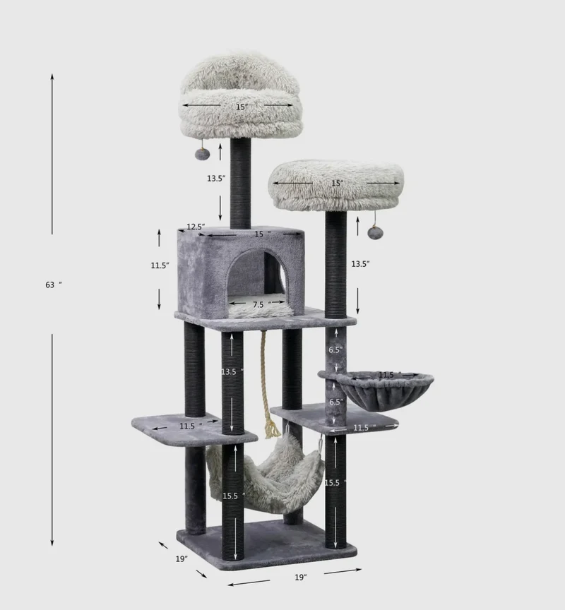 Catry Bradbury Kratzbaum, 7-stöckig, Grau