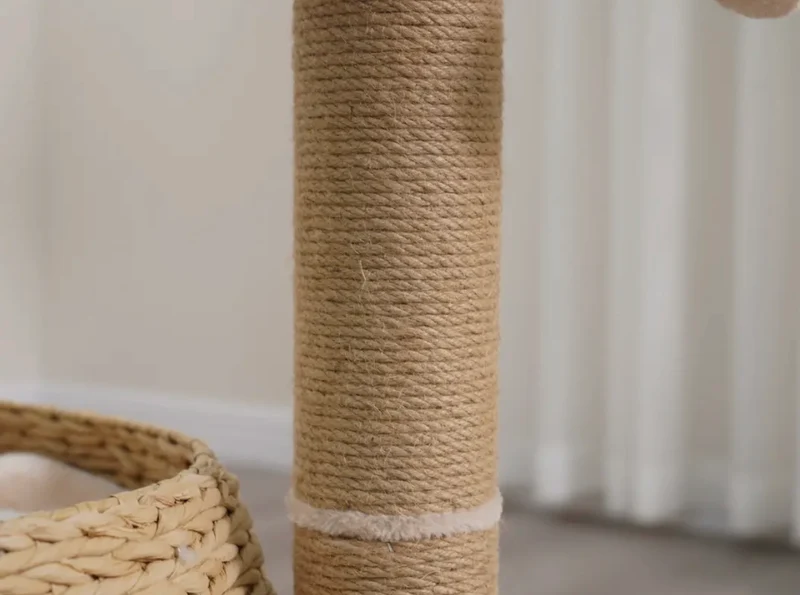 Cozy V2 Kratzbaum, natürlicher ästhetischer, handgewebter, mittelgroßer Katzenbaum