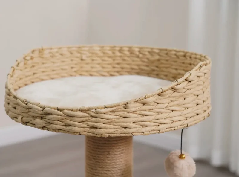 Cozy V2 Kratzbaum, natürlicher ästhetischer, handgewebter, mittelgroßer Katzenbaum
