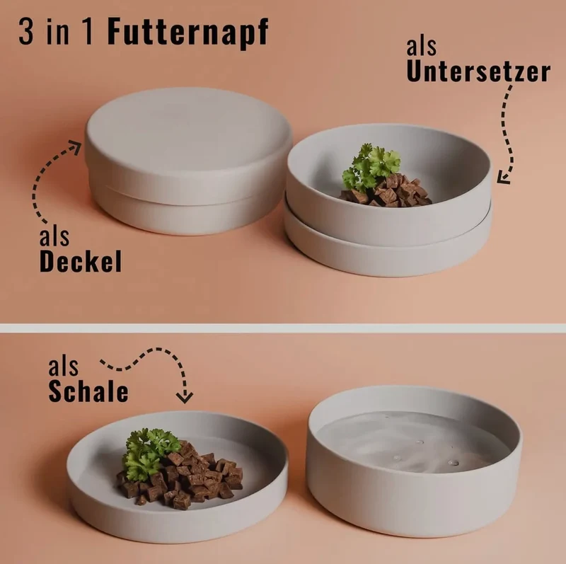 Silikon-Futternapf mit Deckel für Hunde & Katzen