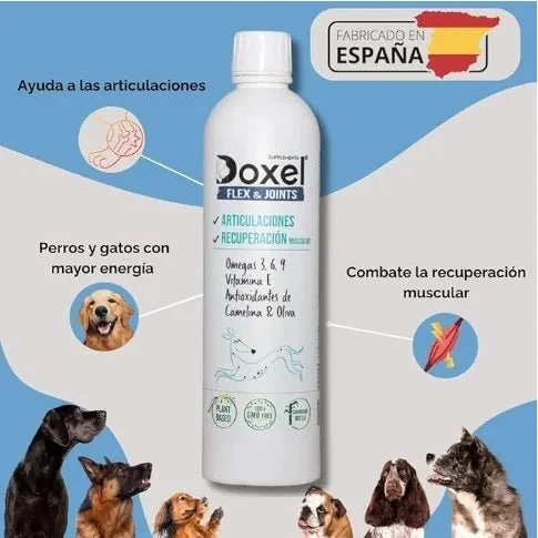 Doxel Articulações 1 L, Flex and Joints, óleo para cães, suplementos naturais nutricionais, antioxidantes, recuperação muscular, sistema imunitário reforçado