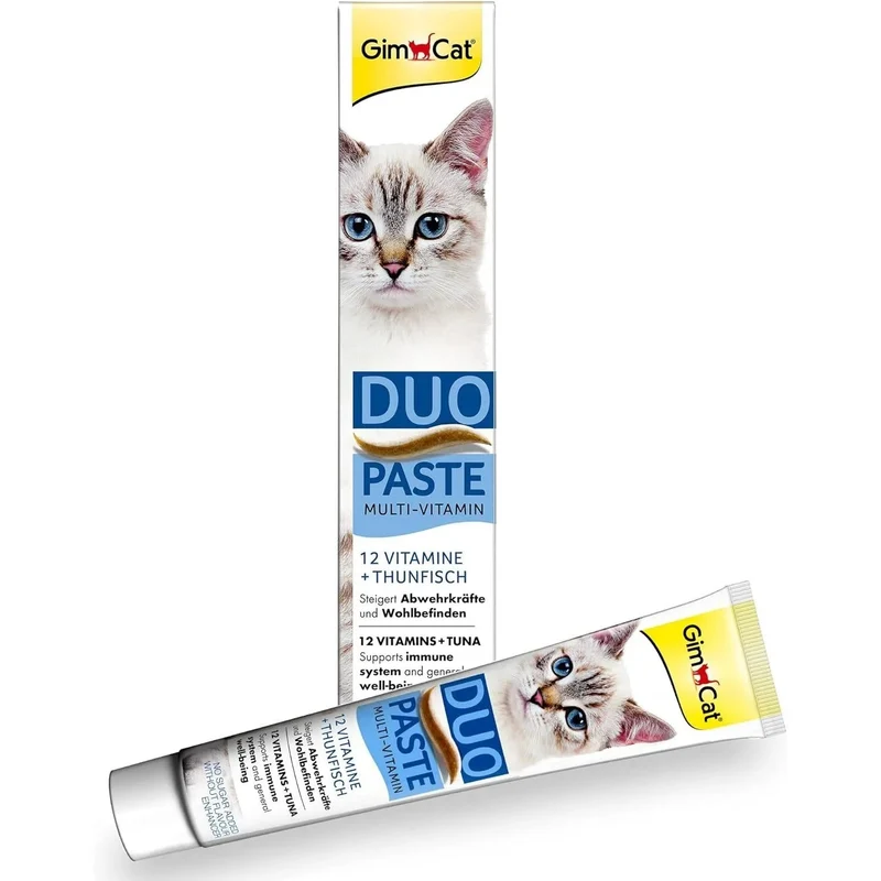 GimCat Duo pasta multivitaminas - vitaminas valiosas aumentam as defesas e o bem-estar - 1 tubo (1 x 50 g)