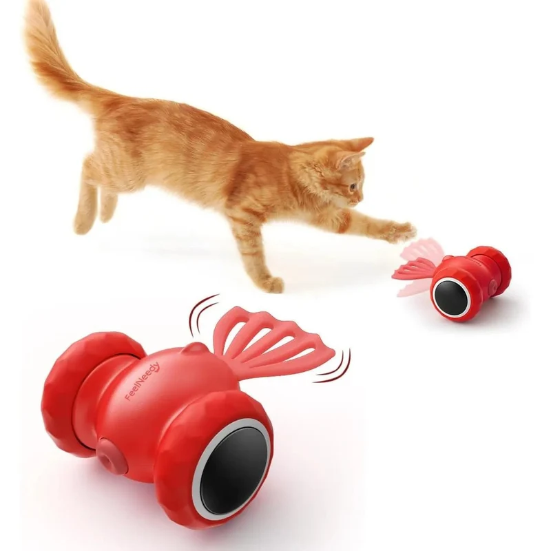 Brinquedo interativo para gatos, brinquedo elétrico com várias ações flexíveis, recarregável por USB