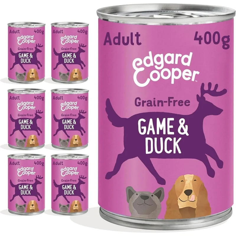 Edgard & Cooper Comida húmida para Cães, Puppy e Júnior - Sem cereais 400 gr x 6 latas, alimentação saudável saborosa e equilibrada