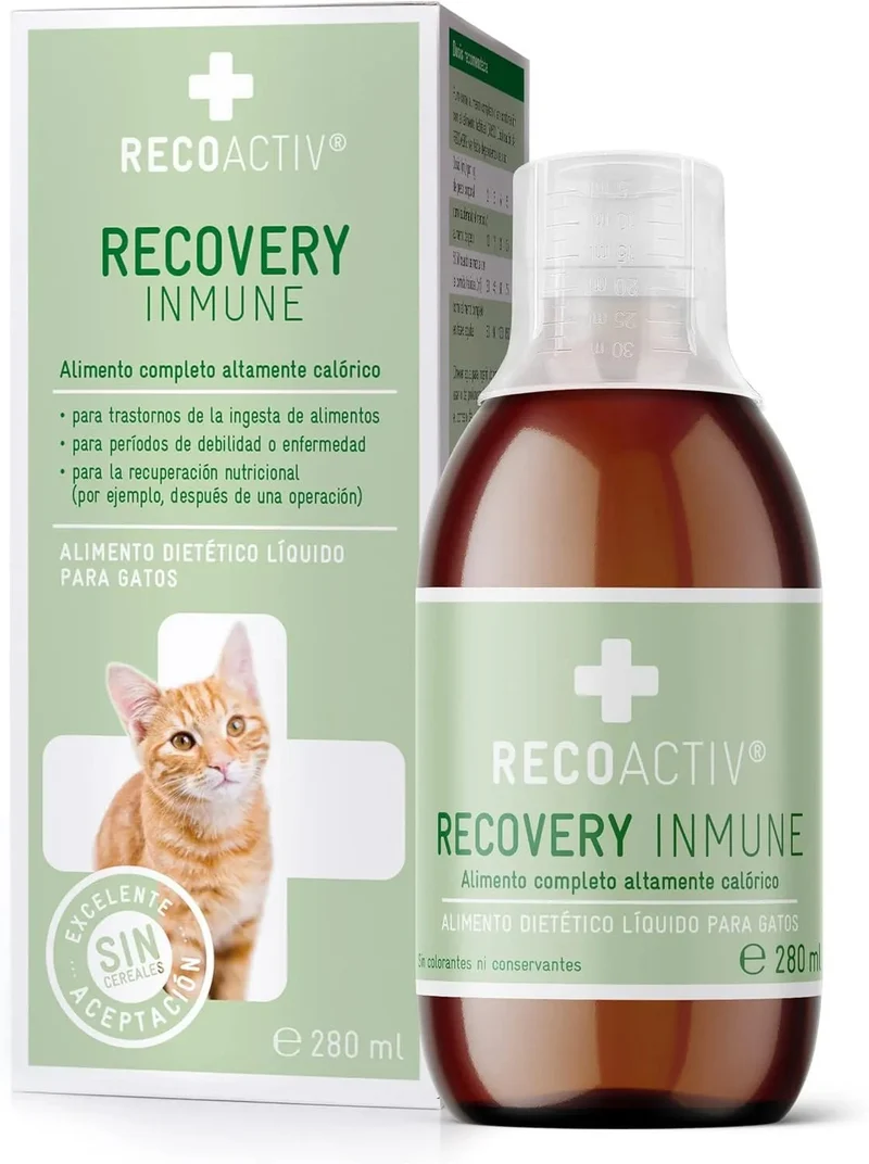 RECOACTIV Recovery Imune para gatos, 1 x 280 ml, alimento dietético completo de alto conteúdo calórico para desnutrição e convalescença e para aumento de peso