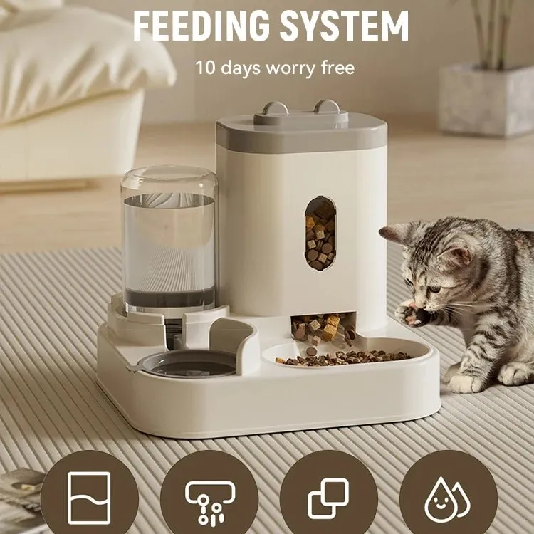 Dispensador de água e alimentos para gatos, com grande capacidade, abastecimento de água potável + recipiente de alimentos