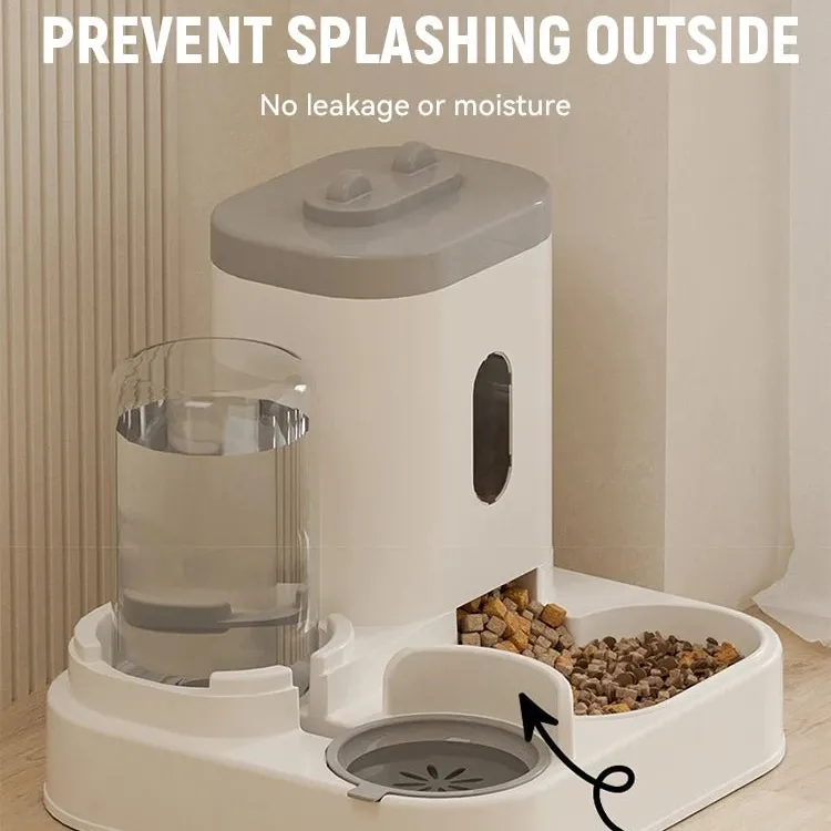 Dispensador de água e alimentos para gatos, com grande capacidade, abastecimento de água potável + recipiente de alimentos