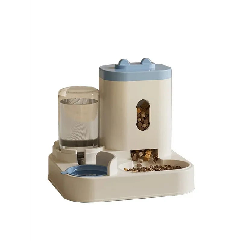 Dispensador de água e alimentos para gatos, com grande capacidade, abastecimento de água potável + recipiente de alimentos