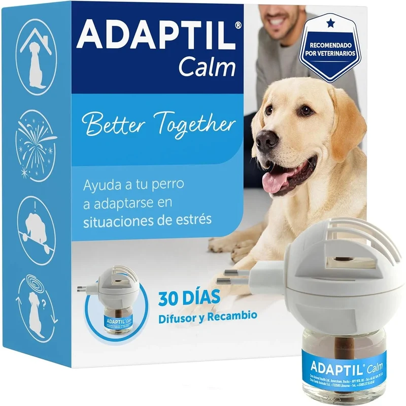 ADAPTIL Calm - anti-stress para cães (medos, ruídos fortes) - uso só em casa - Difusor + Recarga 48 ml