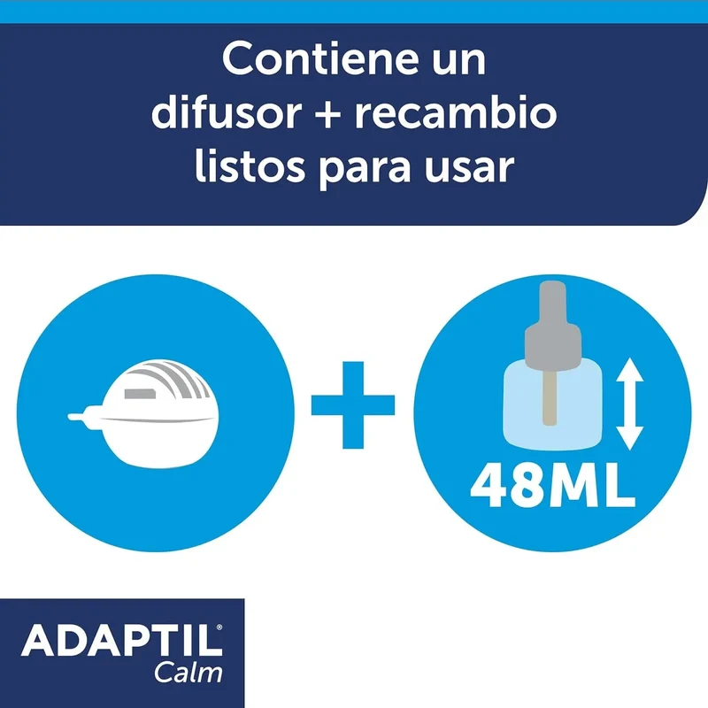 ADAPTIL Calm - anti-stress para cães (medos, ruídos fortes) - uso só em casa - Difusor + Recarga 48 ml