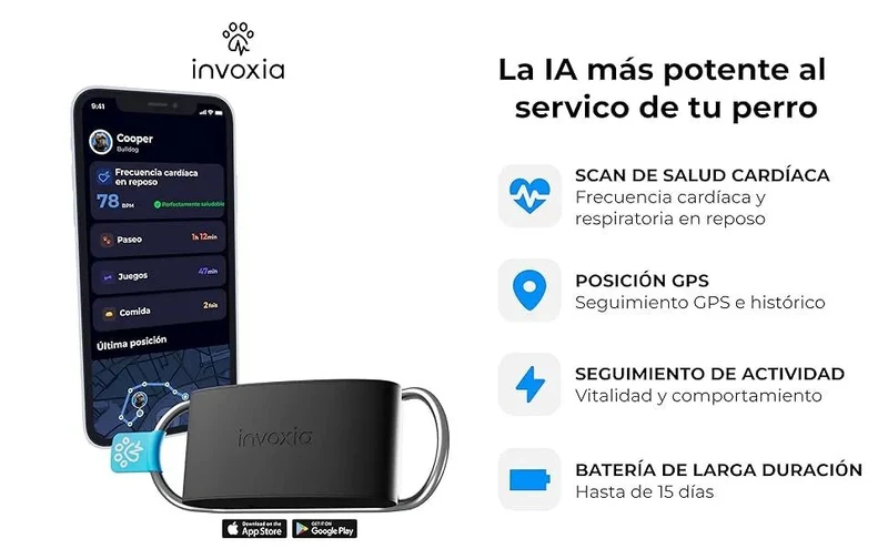 Rastreador de saúde e GPS para cães #1 - informação cardíaca e respiratória - localização em tempo real - análise de atividade e bem-estar - compacta, leve e fácil de instalar