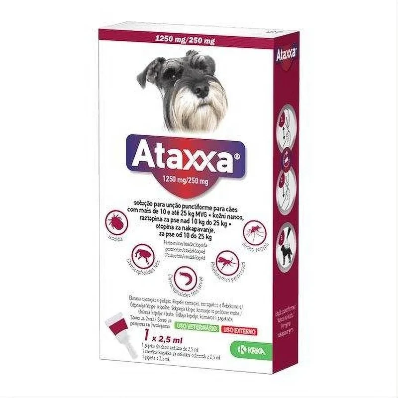 ATAXXA 1250/250mg Pipeta Antiparasitária para Cães 10-25kg | Anti-Pulgas e Carraças