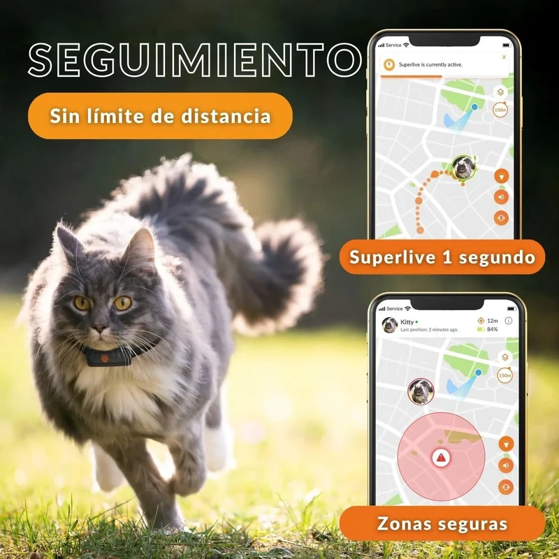 Novo GPS para gatos | Cat XS | mini rastreador GPS em tempo real | o menor do mercado | subscrição | coleira incluída