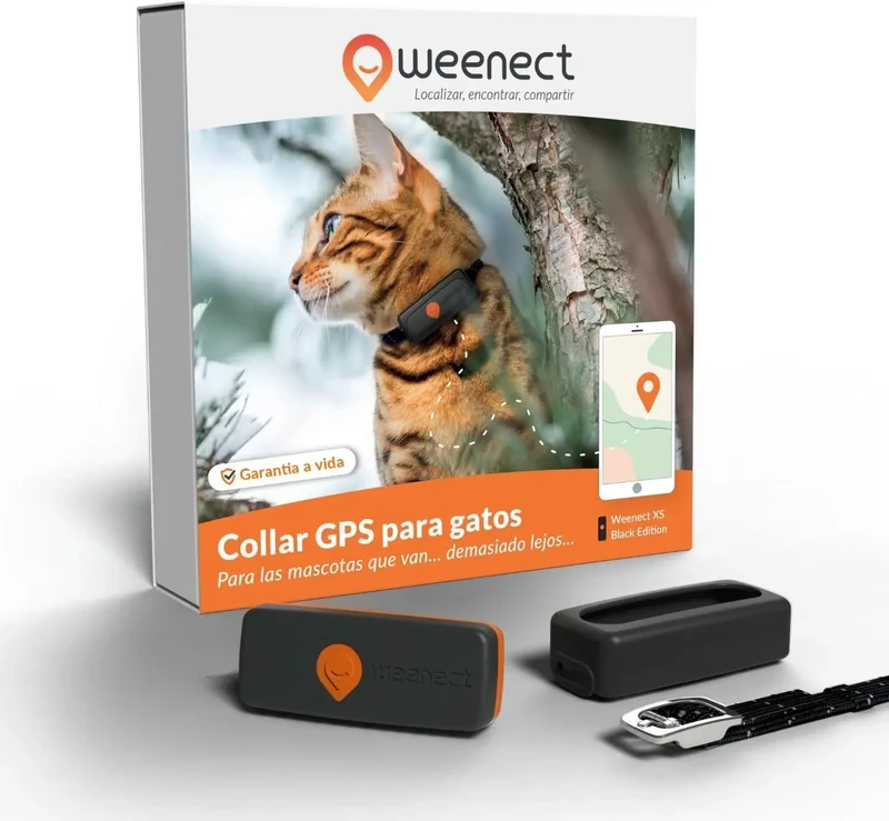 Novo GPS para gatos | Cat XS | mini rastreador GPS em tempo real | o menor do mercado | subscrição | coleira incluída