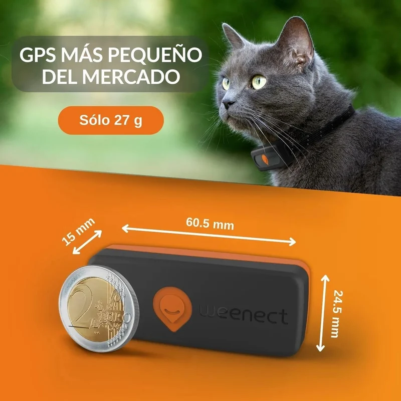 Novo GPS para gatos | Cat XS | mini rastreador GPS em tempo real | o menor do mercado | subscrição | coleira incluída
