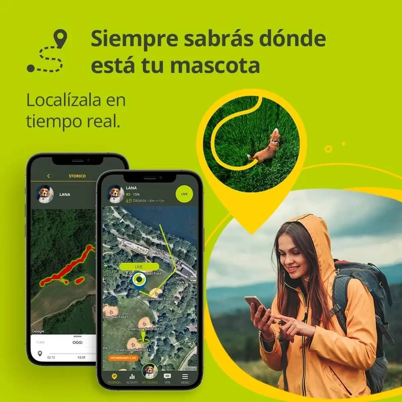 Nova Coleira GPS para Cães e Gatos - Seguimento de atividade, 38 gramas, à Prova de água, bateria de 10 dias