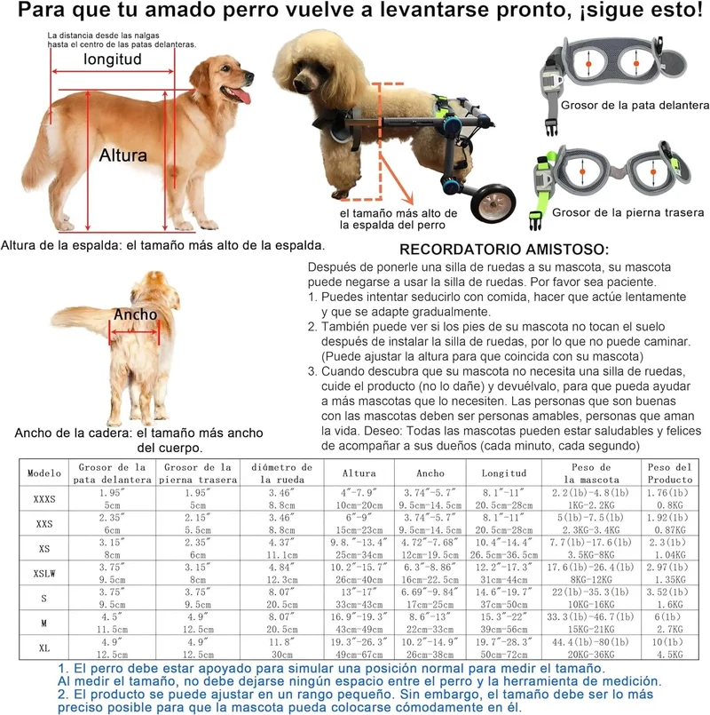 Cadeira de rodas para cães / cadeira de rodas ajustável, ajuda animais pequenos com pernas traseiras paralisadas a restaurar a mobilidade 2 cores (XS branco)