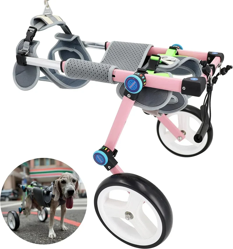 Cadeira de rodas para cães / cadeira de rodas ajustável, ajuda animais pequenos com pernas traseiras paralisadas a restaurar a mobilidade 2 cores (XS branco)