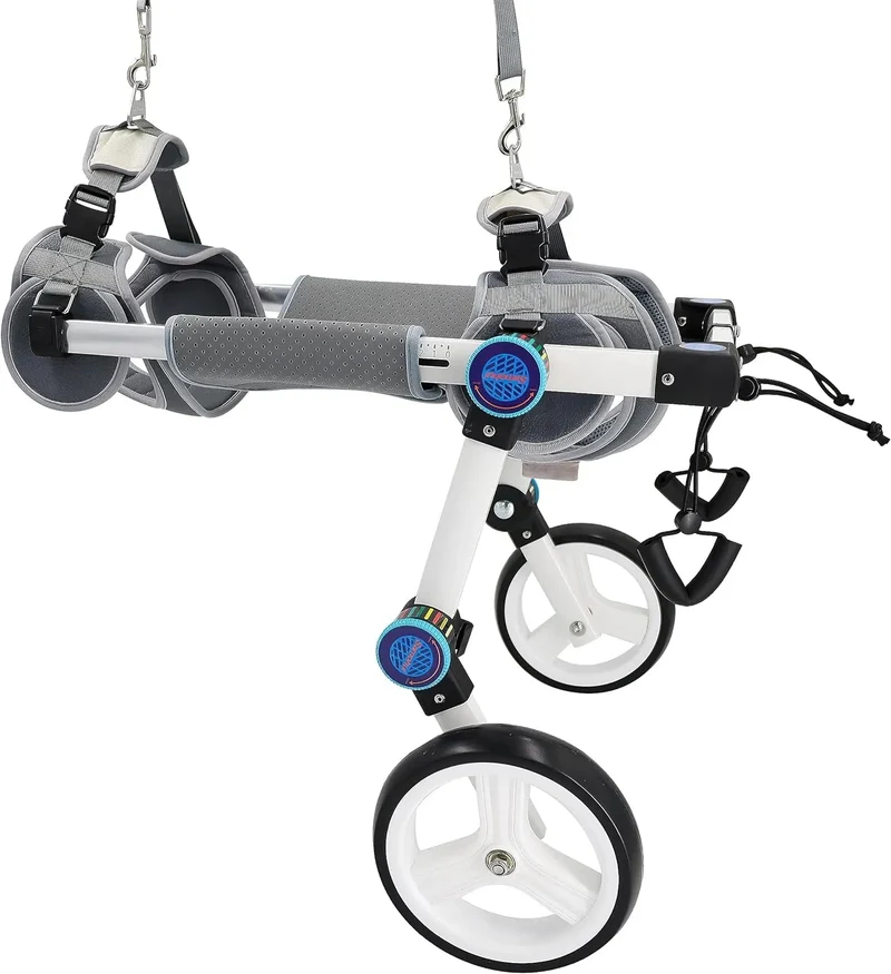Cadeira de rodas para cães / cadeira de rodas ajustável, ajuda animais pequenos com pernas traseiras paralisadas a restaurar a mobilidade 2 cores (XS branco)