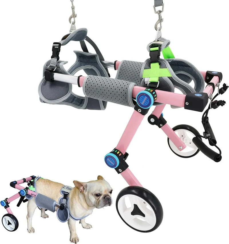 Cadeira de rodas para cães / cadeira de rodas ajustável, ajuda animais pequenos com pernas traseiras paralisadas a restaurar a mobilidade 2 cores (XS branco)
