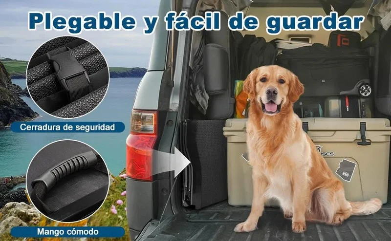 Rampa para Cães, para carros, 1,60 m de comprimento, Dobrável, em Alumínio Antideslizante, Capacidade de Carga de 90 Kgs