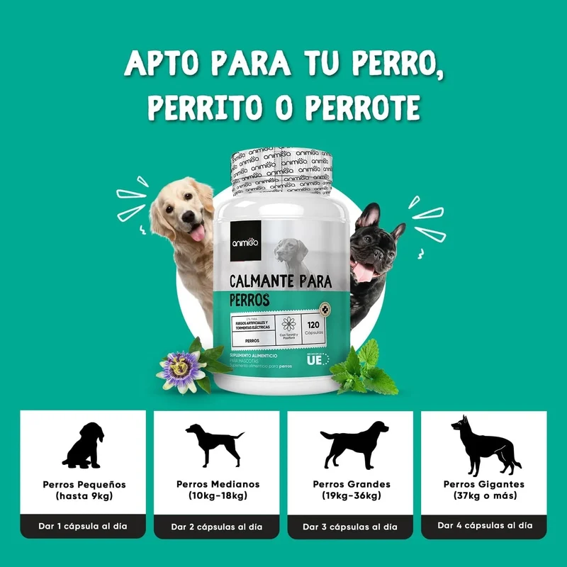 Calmante para cães - 120 cápsulas anti-stress, sem sabor - tranquilizante natural, para cães e cachorros, com vitamina B1 e magnésio relaxante e alívio para a ansiedade