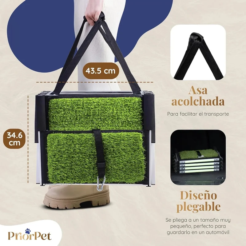 Escada para cães pequenos e grandes - superfície de relva artificial antiderrapante - Adequado para todos os carros - 4 degraus