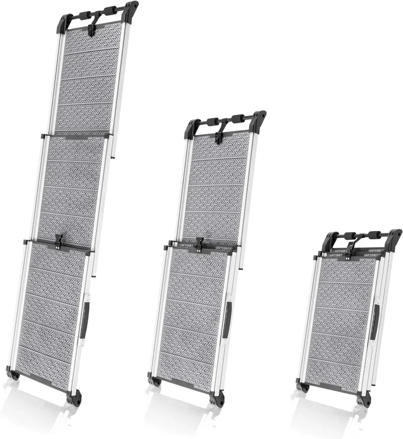 Rampa para Cães para Acesso a Carros - Rampa telescópica Extensivel para Cães Grandes - Estável, Antideslizante, 90 kg de Capacidade - Clip de fixação