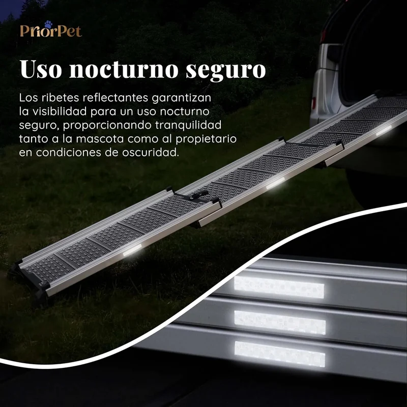 Rampa para Cães para Acesso a Carros - Rampa telescópica Extensivel para Cães Grandes - Estável, Antideslizante, 90 kg de Capacidade - Clip de fixação