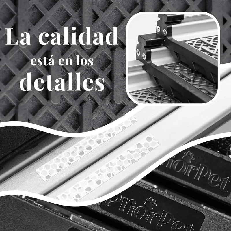 Rampa para Cães para Acesso a Carros - Rampa telescópica Extensivel para Cães Grandes - Estável, Antideslizante, 90 kg de Capacidade - Clip de fixação