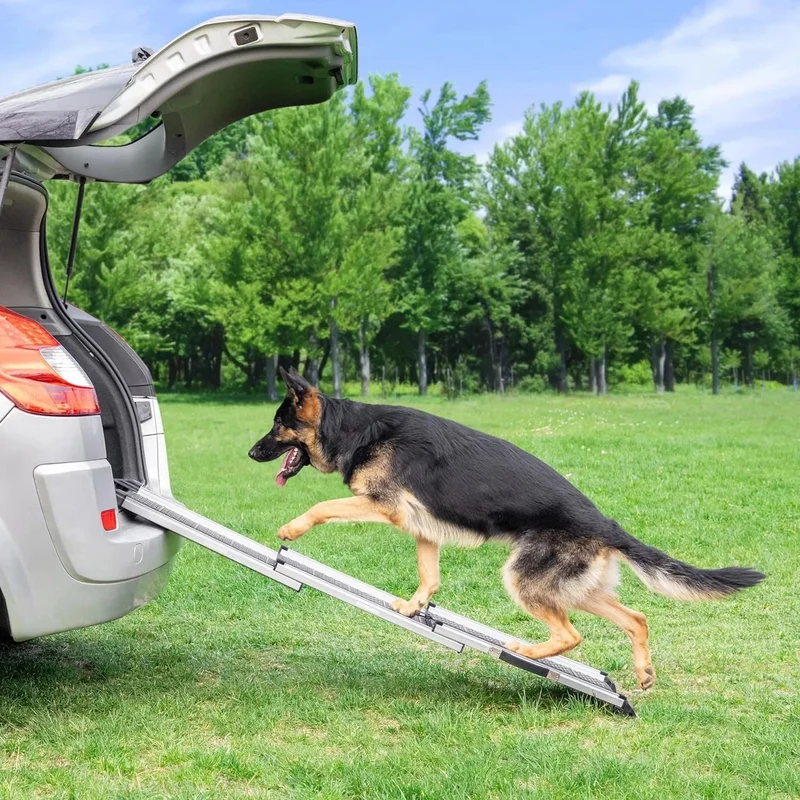 Rampa para Cães para Acesso a Carros - Rampa telescópica Extensivel para Cães Grandes - Estável, Antideslizante, 90 kg de Capacidade - Clip de fixação