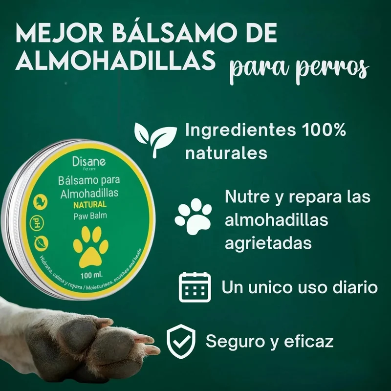 Bálsamo para as Almofadas das Patas, para cão, natural 100 ml, para almofadas secas, irritadas e queimadas, hidrata e repara