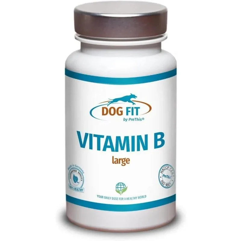 DOG FIT by PreThis® Complexo de Vitamina B para Cães Grandes, Vegan, sistema nervoso, incontinência, espondilose, tremores (a partir de 25 kg)