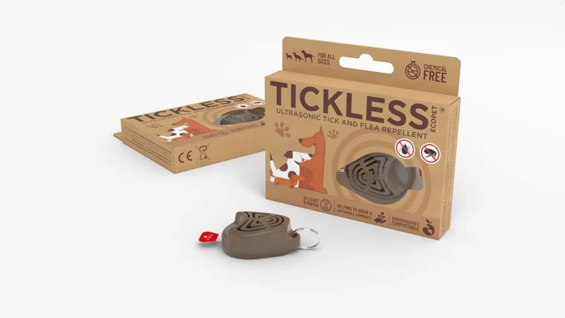 Tickless EcoPet - Repelente Ultrasónico de Carraças e Pulgas - para cães, natural, biodegradável e livre de produtos químicos - Castanho