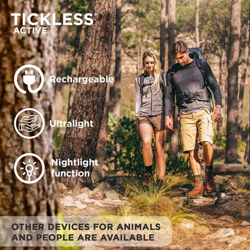 Tickless Active - Repelente Ultrasónico de Carraças e Pulgas - Para seres humanos - Recarregável