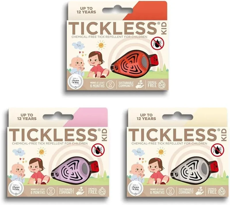 TickLess Kid Laranja - Repelente Ultrasónico de Carraças e Pulgas - Para Crianças até aos 10 anos - Sem Químicos ou Produtos Tóxicos